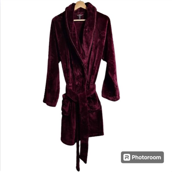 Victoria's Secret Monogramed House Coat in Burgundy Size Med/Large - Picture 12 of 12